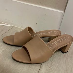 Calvin Klein short nude heels size 9.5
